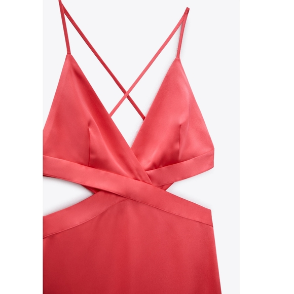 Zara Satin effect Cut out dress - Picture 12 of 16